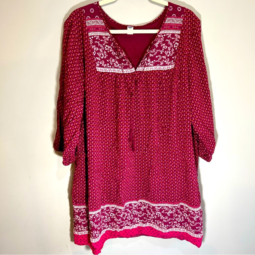 Old Navy Red Floral Dress XXL #DR0013